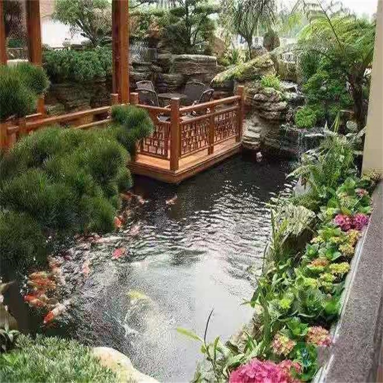 广东别墅庭院景观设计鱼池